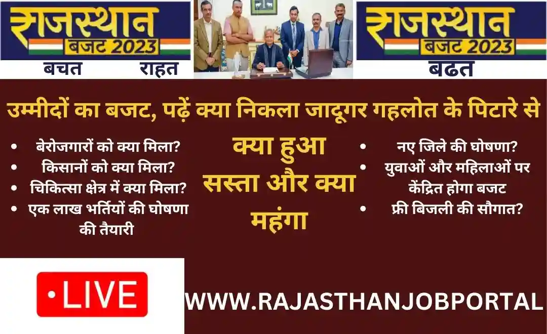Rajasthan Budget 2023 Live In Hindi | गहलोत सरकार की बंपर घोषणा, यहां से देखे राजस्थान बजट लाइव