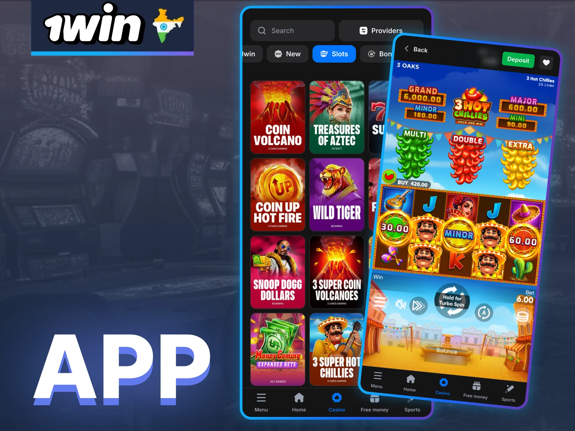 Download the 1win app, and play your favorite slots on your phone.